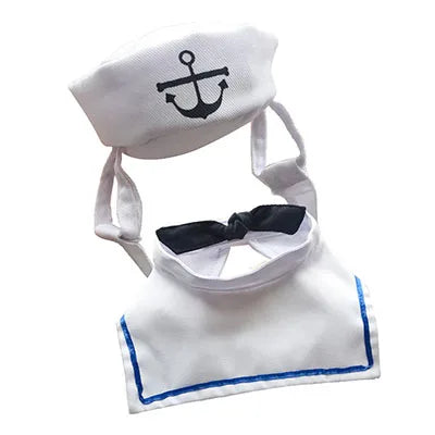 Funny Pet Cat Costumes Small Dog Rabbit Apparel Clothes For Halloween Cosplay Navy Sailor Clothes Jacket Cloak Dog Accessories