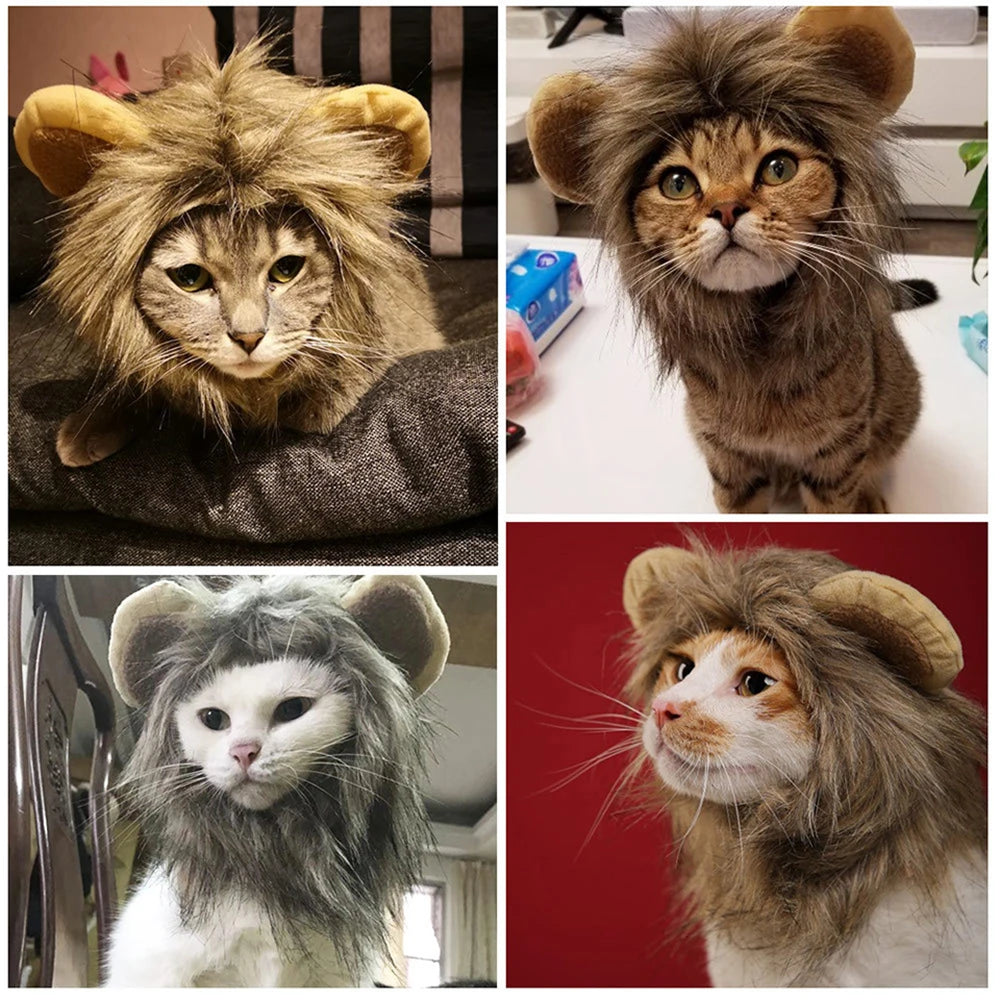 Cat Lion Mane Halloween Costume for Cats Lion Costume for Small Dogs Cats and Kitten Outfits for Halloween Christmas Pet Clothes