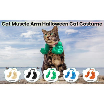3D Printed Creative Cat Muscle Arms Halloween Pet Costume Role Play Accessories Lightweight Neck Arm Band Funny Gift For Cats