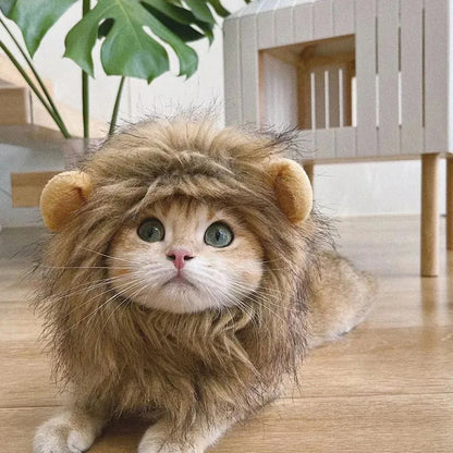 Cat Lion Mane Halloween Costume for Cats Lion Costume for Small Dogs Cats and Kitten Outfits for Halloween Christmas Pet Clothes