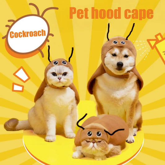 Cat Cockroach Cape Cute Cockroach Cape Antennae Costume for Small Medium Pet Cosplay Apparel for Cats Dogs Pet Costume