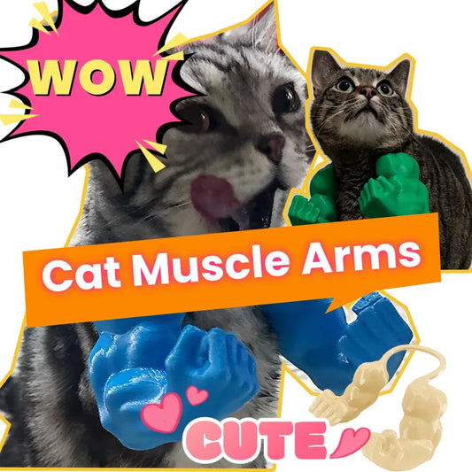 3D Printed Creative Cat Muscle Arms Halloween Pet Costume Role Play Accessories Lightweight Neck Arm Band Funny Gift For Cats