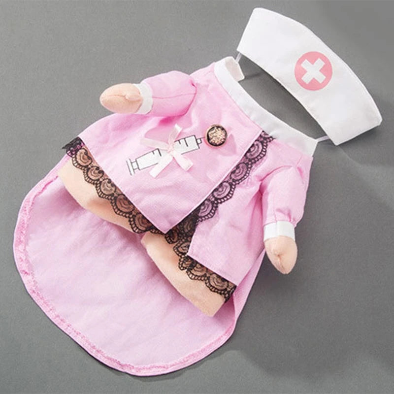Dog Costume Nurse Clothes Halloween Cat Nurse Outfit Small Animal Funny Holiday Apparel for Puppy Kitten Rabbit Piggy Y5GB