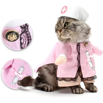 Dog Costume Nurse Clothes Halloween Cat Nurse Outfit Small Animal Funny Holiday Apparel for Puppy Kitten Rabbit Piggy Y5GB