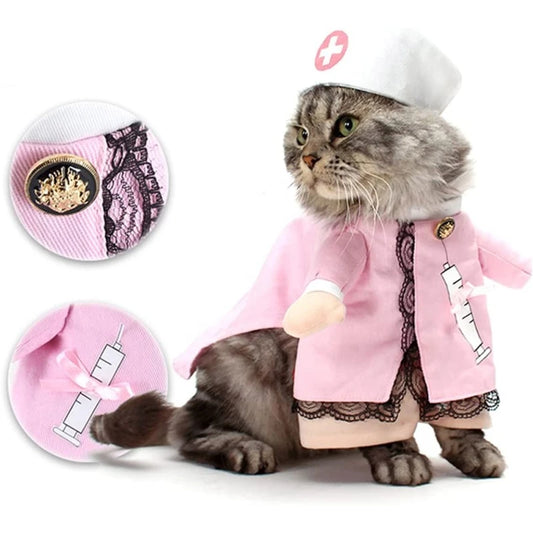 Dog Costume Nurse Clothes Halloween Cat Nurse Outfit Small Animal Funny Holiday Apparel for Puppy Kitten Rabbit Piggy Y5GB