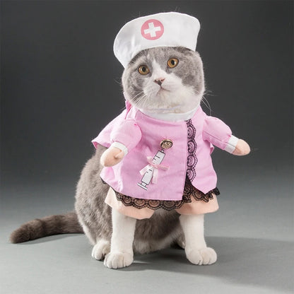 Dog Costume Nurse Clothes Halloween Cat Nurse Outfit Small Animal Funny Holiday Apparel for Puppy Kitten Rabbit Piggy Y5GB