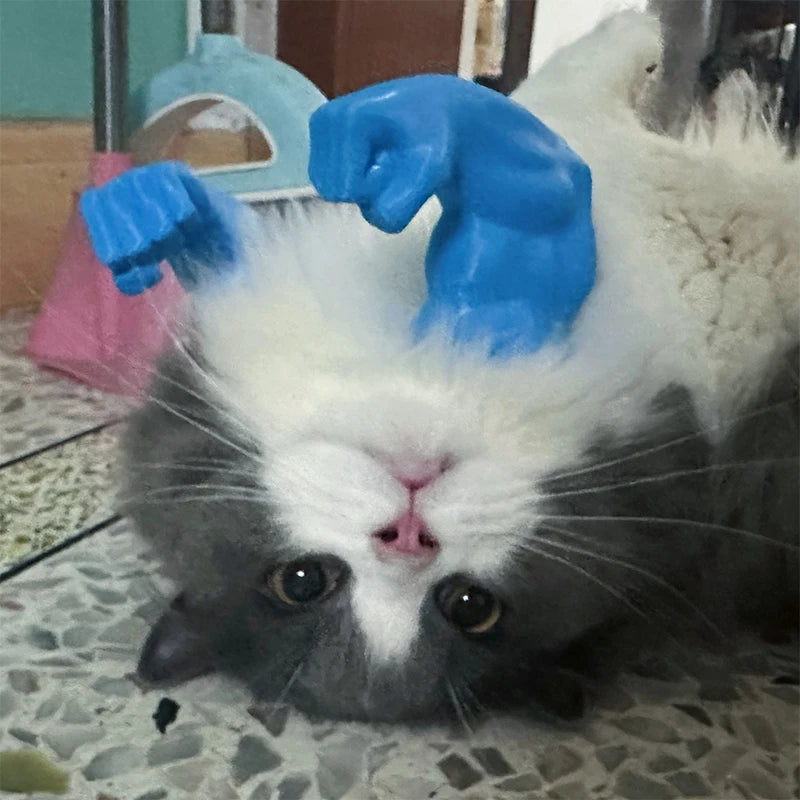 3D Printed Creative Cat Muscle Arms Halloween Pet Costume Role Play Accessories Lightweight Neck Arm Band Funny Gift For Cats