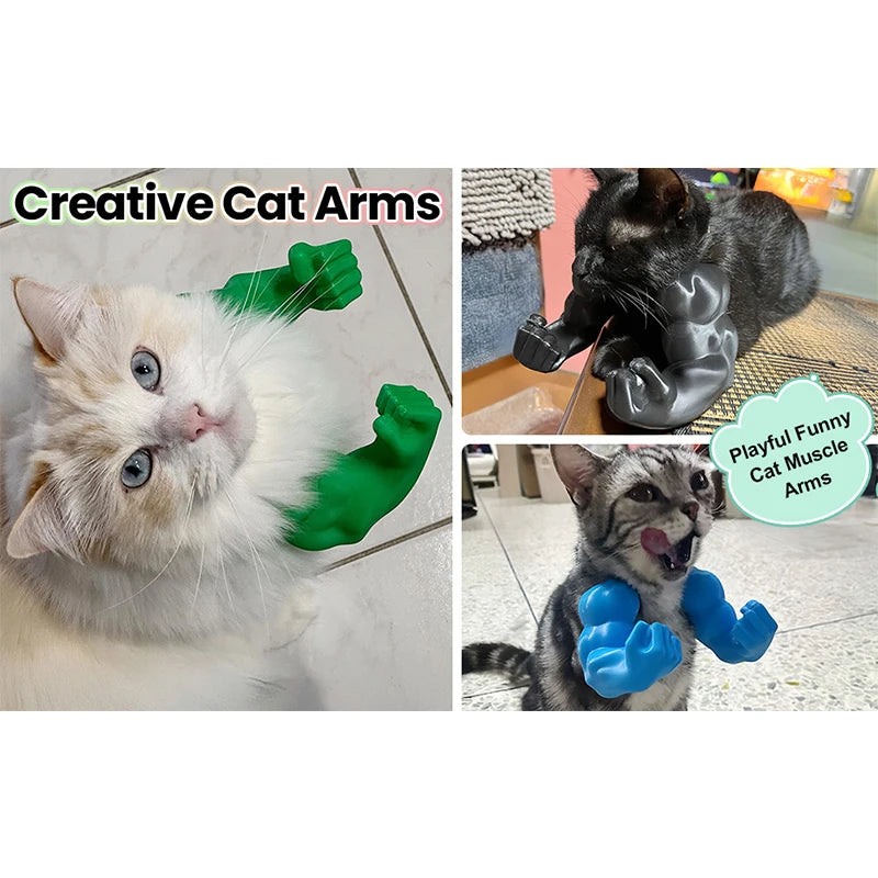 3D Printed Creative Cat Muscle Arms Halloween Pet Costume Role Play Accessories Lightweight Neck Arm Band Funny Gift For Cats