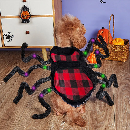 Spider Halloween Dog Costume, Funny Puppy Pet Halloween Costumes For Cat Dog, Halloween Party Cosplay Accessories Spider Decor