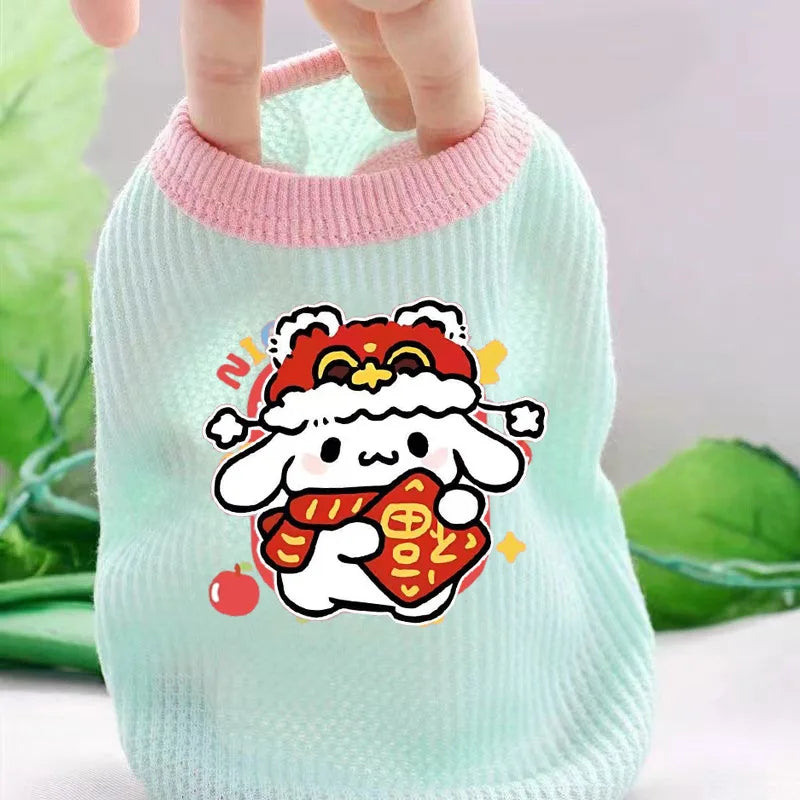 Cat Clothes Cute Summer Thin Style Four Foot Clothing Macarone Air Conditioning Vest Pet