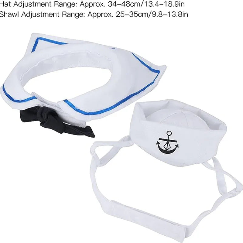Funny Pet Cat Costumes Small Dog Rabbit Apparel Clothes For Halloween Cosplay Navy Sailor Clothes Jacket Cloak Dog Accessories