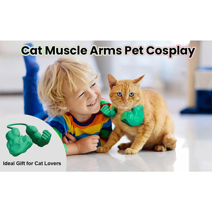 3D Printed Creative Cat Muscle Arms Halloween Pet Costume Role Play Accessories Lightweight Neck Arm Band Funny Gift For Cats